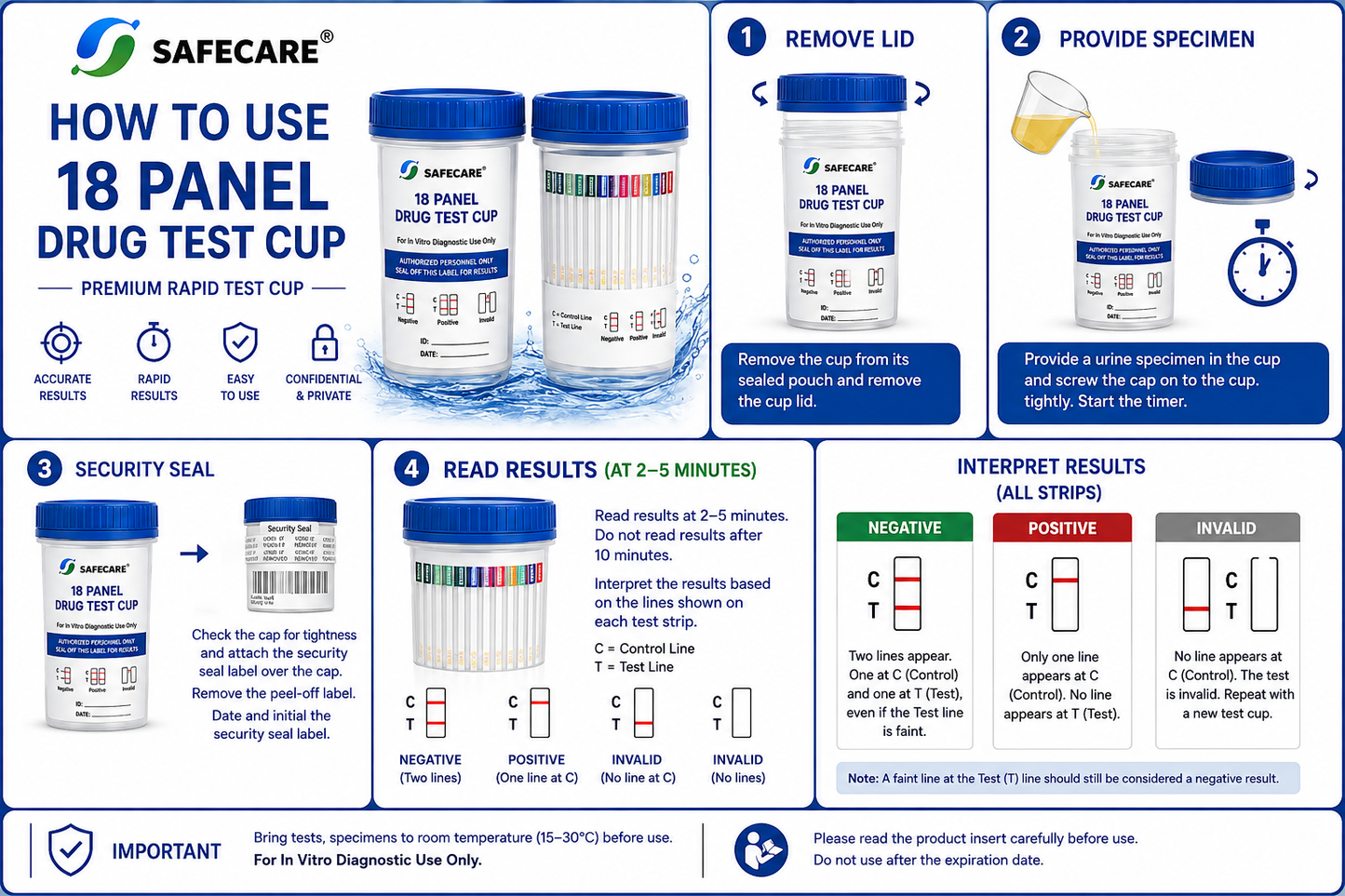 Drug Test Cup 18 Panel | Premium Rapid Test Cup