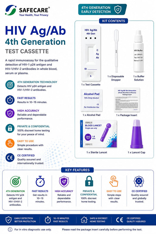 HIV Ab & P24 Ag Test Cassette (4th Generation)